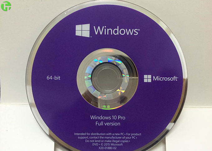 本物の紫色のWindows 10 COA免許証のステッカーのWindows 10プロOEM DVD +キー免許証