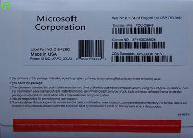 Upgrade Windows 8.1 Pro Sticker Product Key Code Win 8 Pro Oem 64 Bit Retail Box