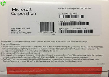 Windows 10 Pro OEM Product Key And COA License Sticker 32bit / 64 Bit For PC Laptop Tablet