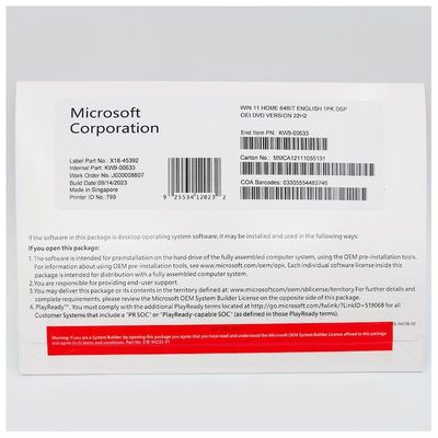 4GB RAM Windows 11 Home OEM With Optional Language And Additional 24/7 Online Support