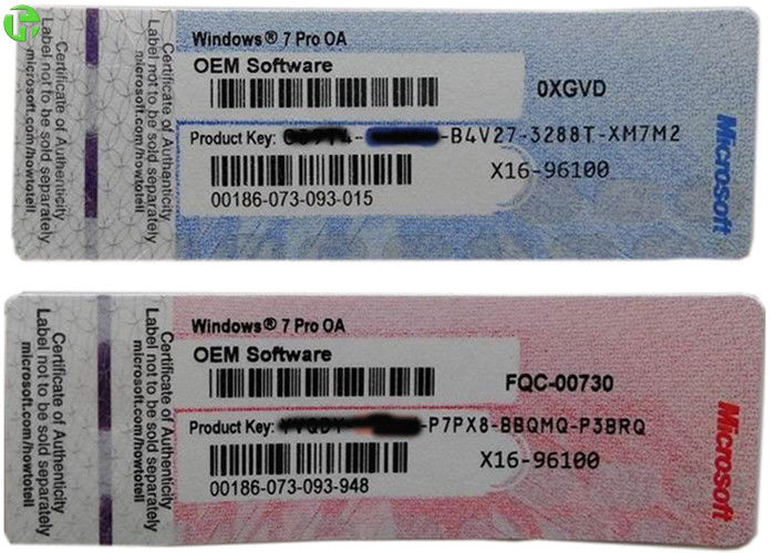 COA Sticker Computer Ram Memory Windows 7 Pro Retail Box OEM Key