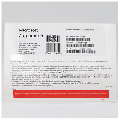 Microsoft Windows 11 Pro 64 ビット フランス語 DVD OEM システムビルダー パック