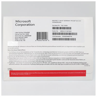 Microsoft Windows 11 Pro オフィシャル ドイツ DVD OEM システムビルダー 64 ビット ライセンス プロ用