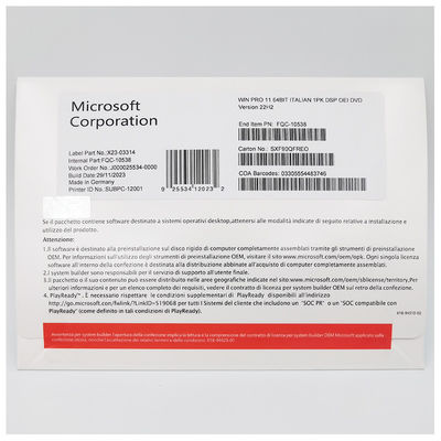 Microsoft Windows 11 Pro OEM イタリアン プロフェッショナル ワークステーション ライセンス ビットロックとリモート デスクトップ