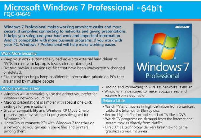 マイクロソフト プロダクト キーのWindows 7の専門家のステッカー/Windows 7最終的なOEMのキー