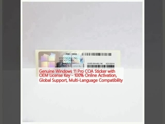 OEMライセンスのキー付きオリジナル Windows 11 Pro COAステッカー - 100%オンラインアクティベーション,グローバルサポート,多言語互換性